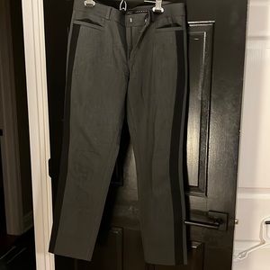 Banana Republic dark grey with black stripe skinny ankle pants :: Sz 6